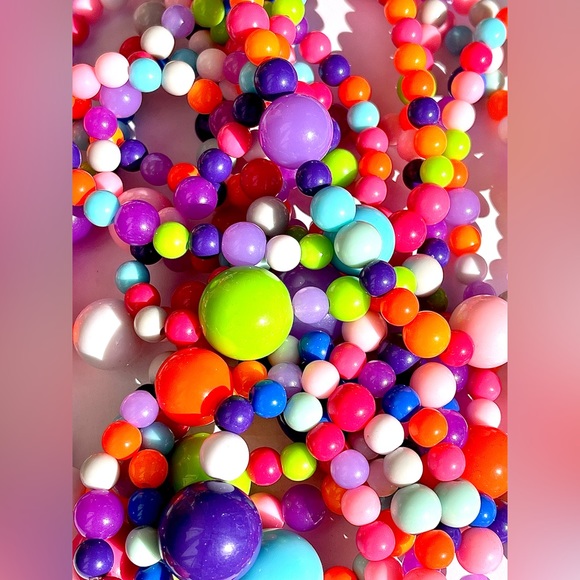 Round Kandi Jewelry Set / Chocker and Necklace with 2 Bracelets - Picture 3 of 3